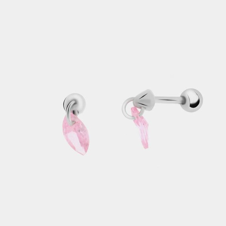 Jewelry BYSIMON  | Silver Piercing With Pink Zircon