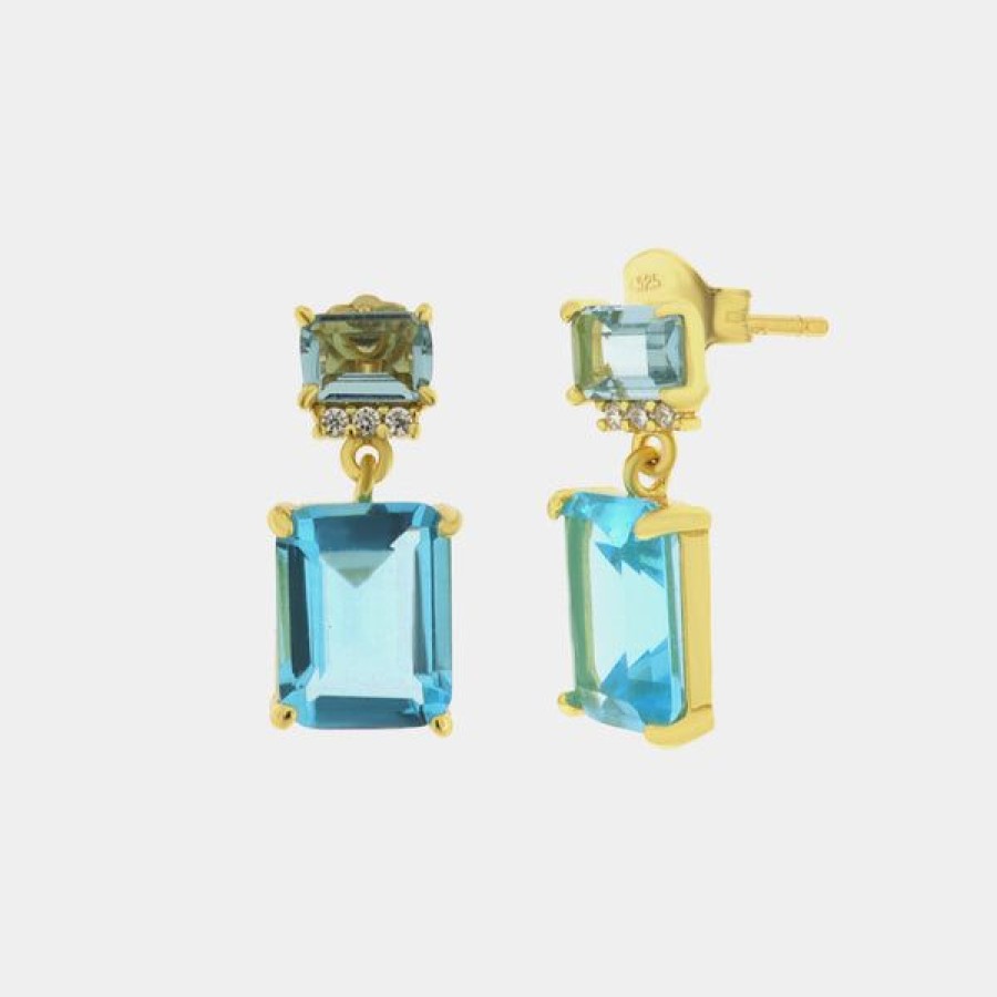 Jewelry SIMEONE  | Earrings In 925 Silver With Blue Zircons